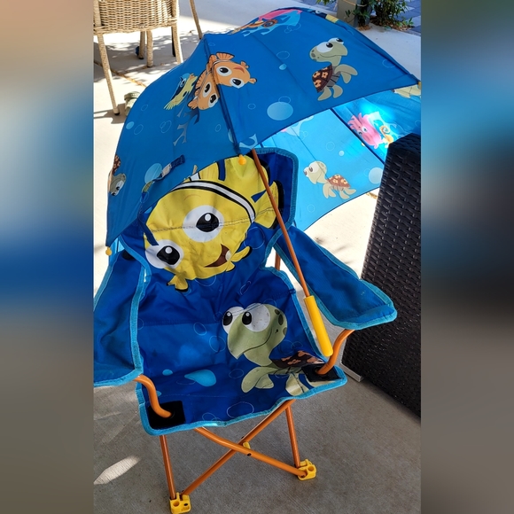Disney Other - Disney Finding Nemo Lawn Chair + Umbrella